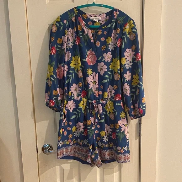 Tabitha Blue Floral Romper - Picture 1 of 9